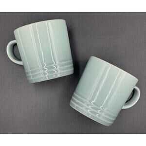 Le Creuset Sea Salt 12oz Mugs Set of 2 Stoneware Cups